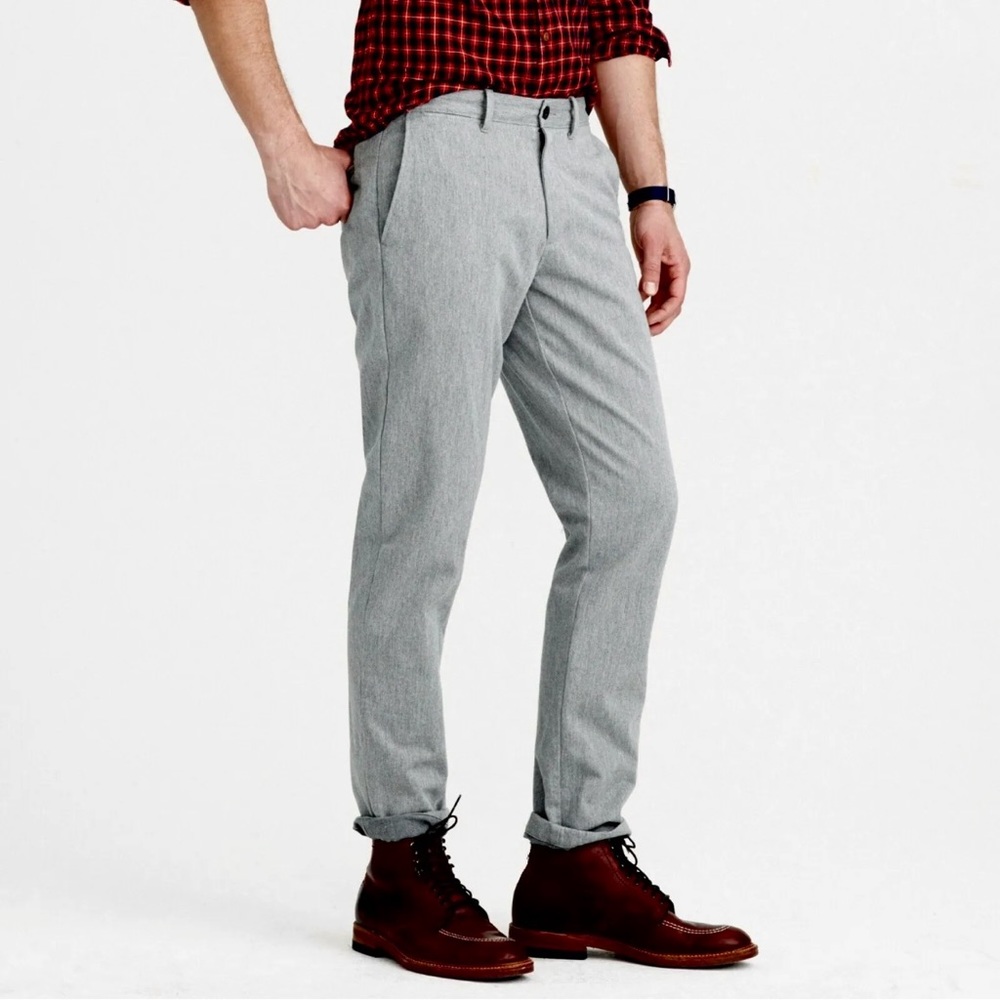 J Crew 32 Gray Brushed Cotton Melange Twill 770 Pant Trouser Straight Fit Leg‎ - Picture 10 of 11